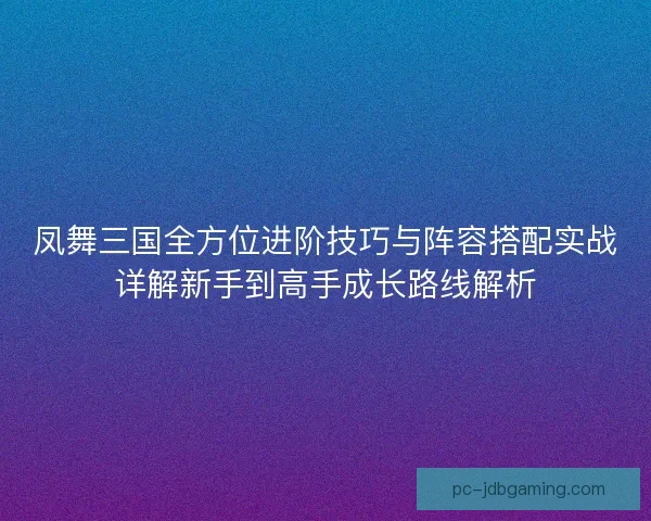 凤舞三国全方位进阶技巧与阵容搭配实战详解新手到高手成长路线解析