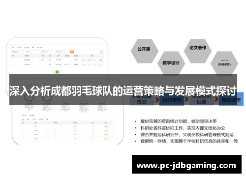 深入分析成都羽毛球队的运营策略与发展模式探讨